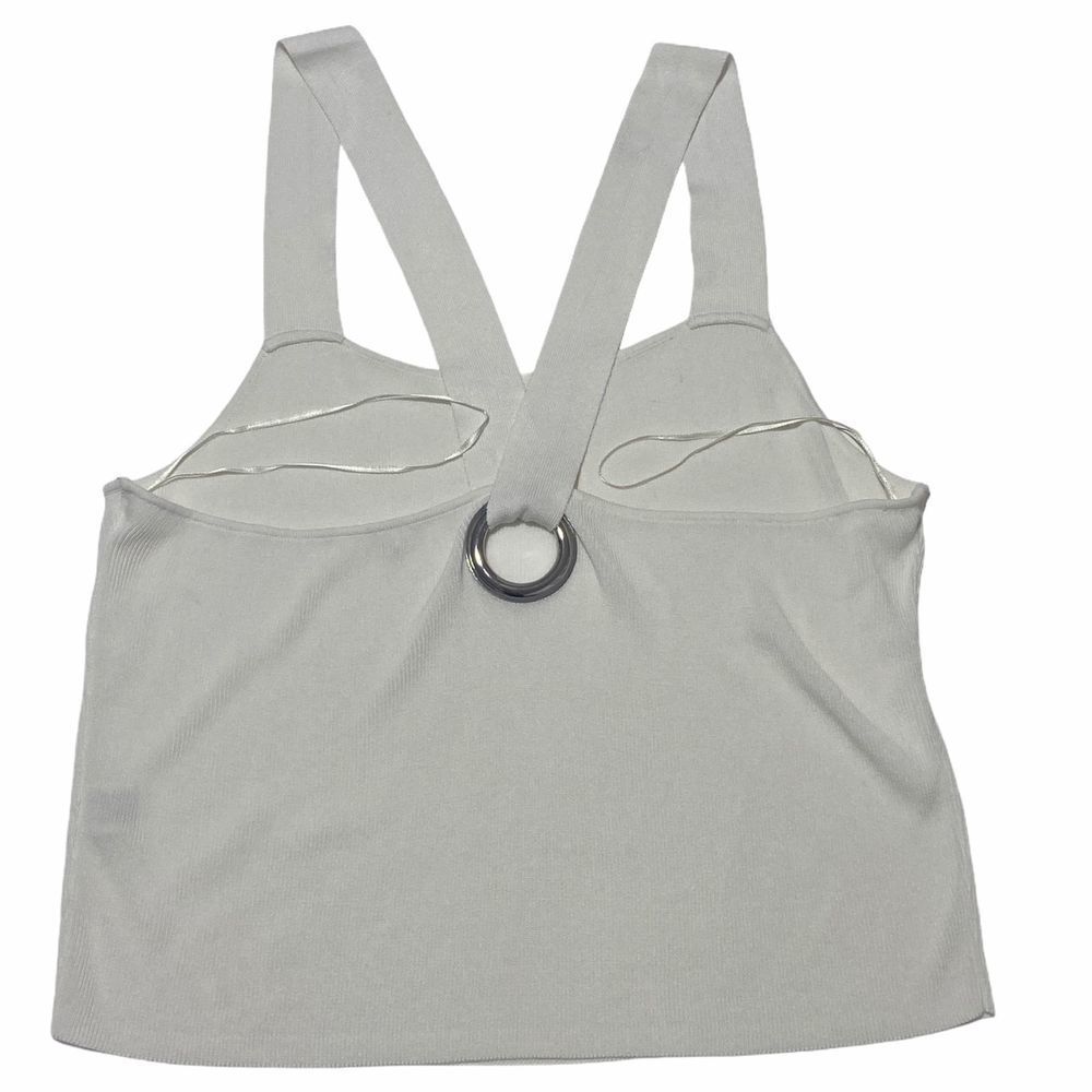 LEITH Grommet Detail White Halter Sweater Tank 1X - Picture 7 of 12